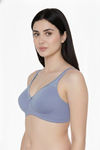 Zivame Double Layered Non Wired 3/4th Coverage Tshirt Bra - Blue Blizzard — thumbnail 3